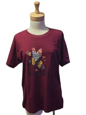 Maroon Graphics Bee "Kind" Short Sleeve Tee. Size XXL